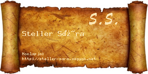 Steller Sára névjegykártya