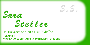 sara steller business card